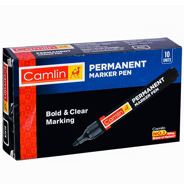 Buy Camlin Permanent Marker Pen Black Pack Of 10 in Wholesale Price