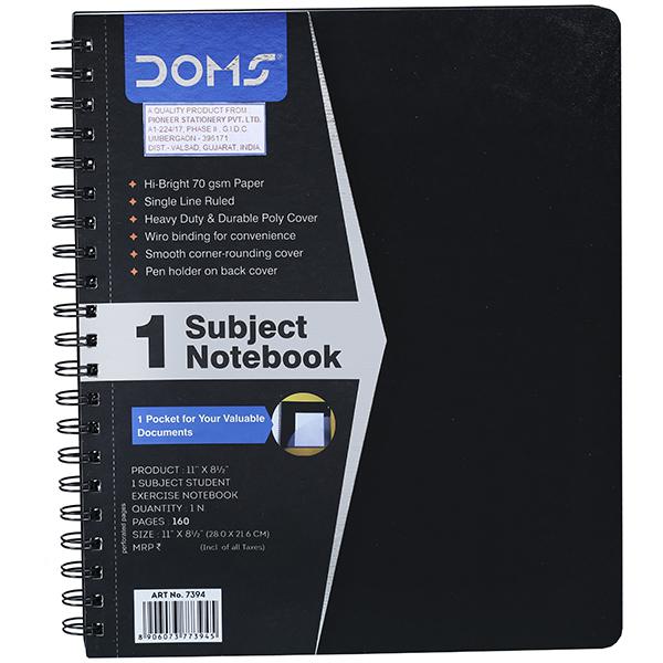 Buy Doms Single Line 1 Subject Spiral Student Exercise Notebook (28 x ...