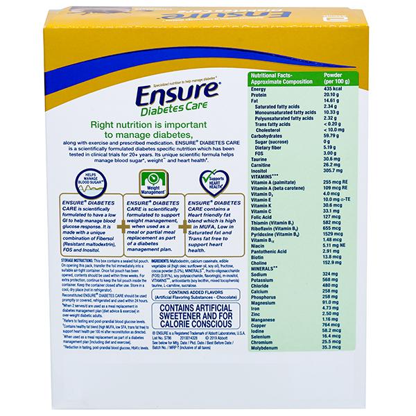 Wholesale Ensure Diabetes Care Chocolate Powder Refill 200 g Online