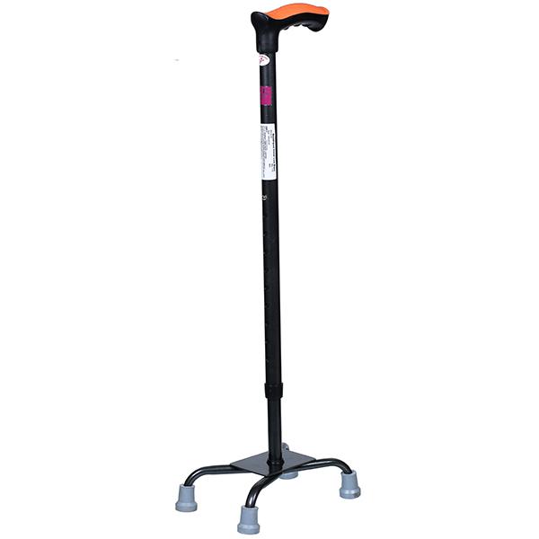 Flamingo Quadripod Metal Low Base Walking Stick Black Universal