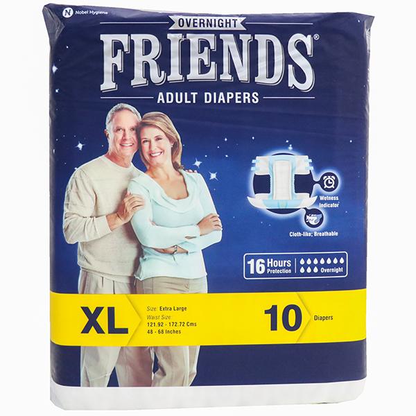 Friends Overnight Adult Diapers XL Pack Of 10