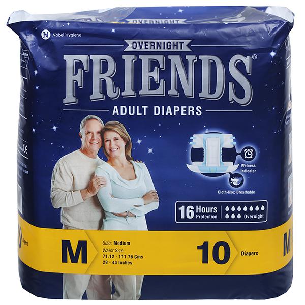Friends Overnight Adult Diapers M Pack Of 10