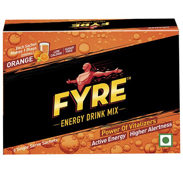 Buy Fyre Orange Sugar Free Energy Drink Mix 6 x 4.5 g in Wholesale