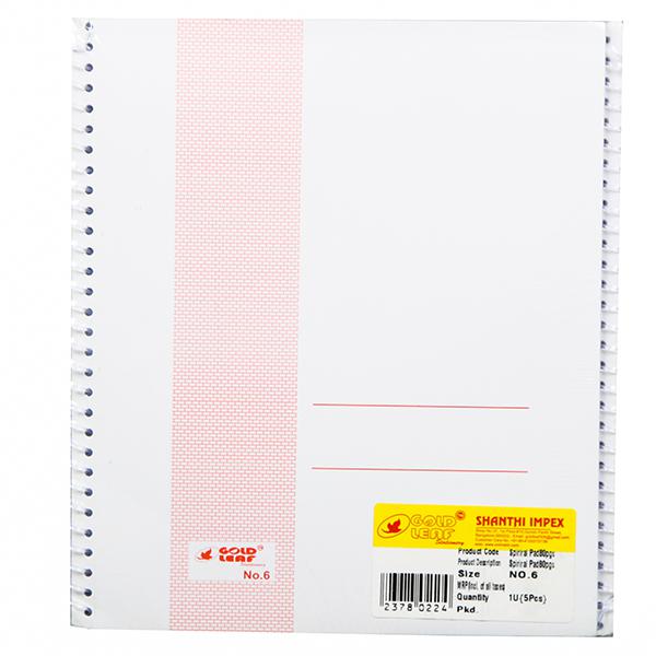 Buy Gold Leaf Spirrial Pad 80 Pages (No.6) Pack Of 5 in Wholesale Price