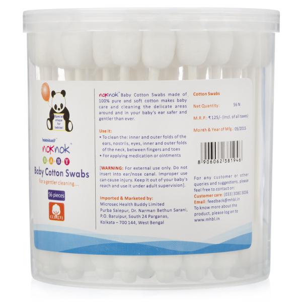 Buy Healthbuddy Noknok Baby Cotton Swabs Pack of 56 in Wholesale Price