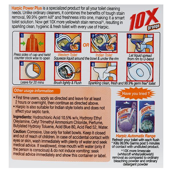 Buy Harpic Power Plus Disinfectant Toilet Cleaner Orange (Extra 30 