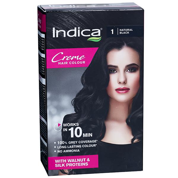 Buy Indica Creme Hair Colour 1 Natural Black (40 g + 55 ml) in