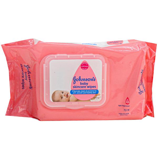 Buy Johnsons Baby Wipes with Lid (20 cm x 14 cm) Pack Of 72 in