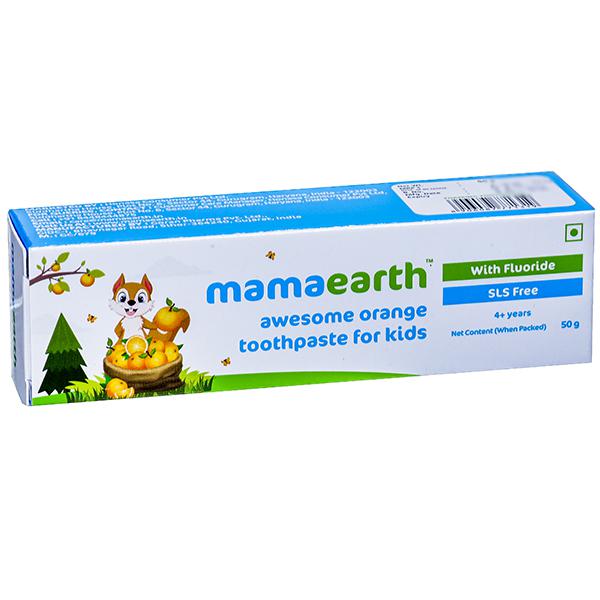 Buy Mamaearth Awesome Orange Toothpaste for Kids 4+ Years 50 g in