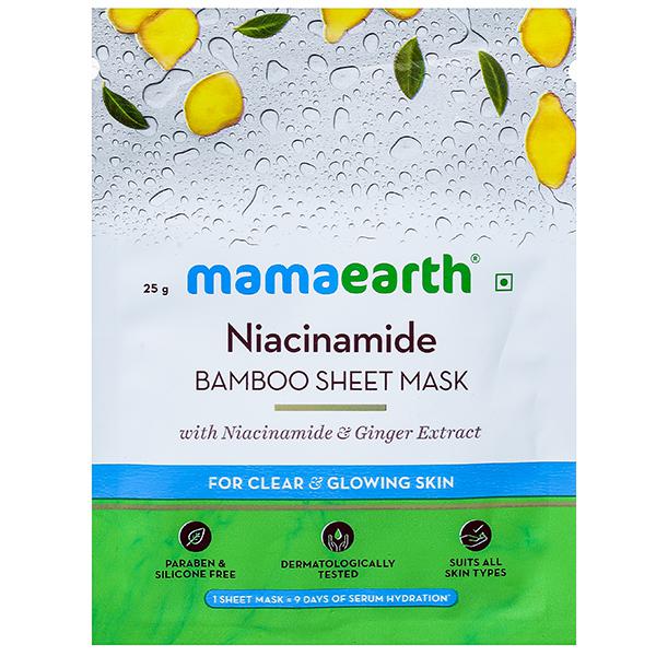 Buy Mamaearth Niacinamide Bamboo Sheet Mask with Niacinamide & Ginger Extract for Clear