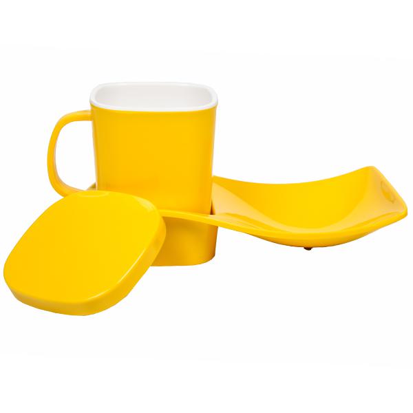 Milton Melamine Cuba Server Set Yellow & White