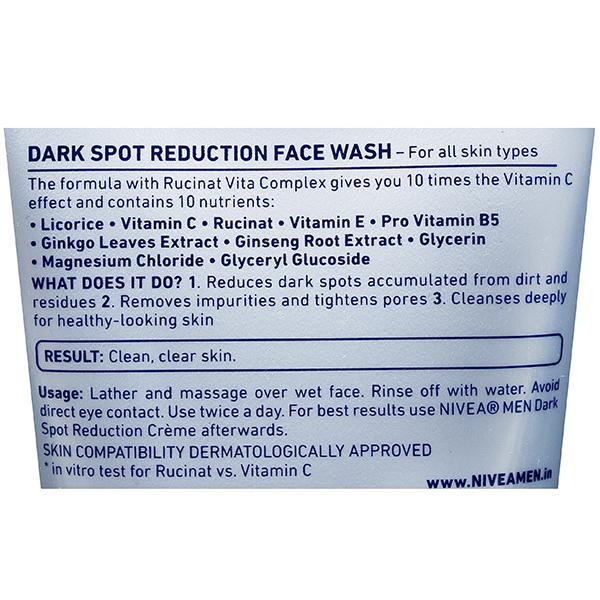 Buy Nivea Men Dark Spot Reduction Vitamin C Effect Face Wash 100 g in