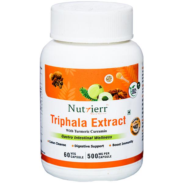 Buy Nutrierr Triphala Extract with Turmeric Curcumin 60 Capsules in