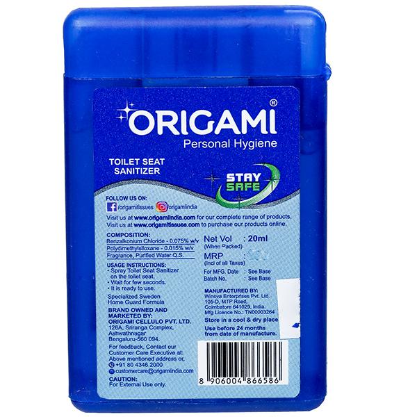 Buy Origami Stay Safe Toilet Seat Sanitizer 20 ml in Wholesale Price