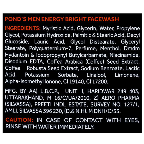 Buy Ponds Men Energizing Combo Pack Energy Bright Face Wash & Brust