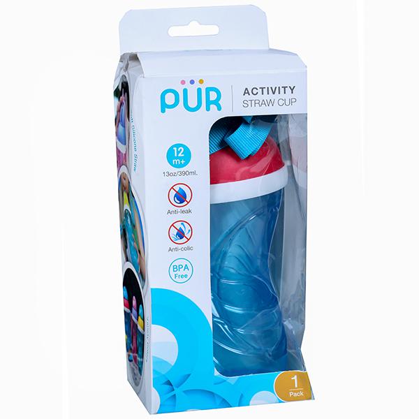 Pur Activity Straw Cup 5511 Blue & Red 13 oz / 390 ml