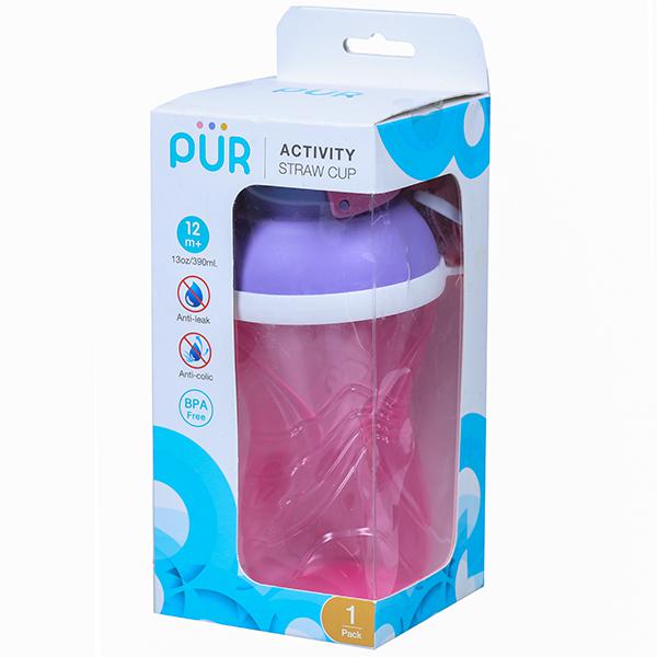 Pur Activity Straw Cup 5511 Pink & Purple 13 oz / 390 ml