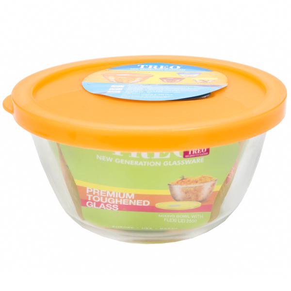 Treo Mixing Bowl With Flexi Lid 2500 Orange 2300 ml