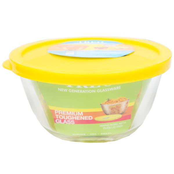 Treo Mixing Bowl With Flexi Lid 2500 Yellow 2300 ml
