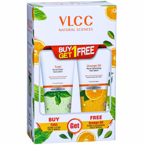 Buy Vlcc Tulsi Acne Clear Face Wash (Free Orange Oil Face Wash 150 ml