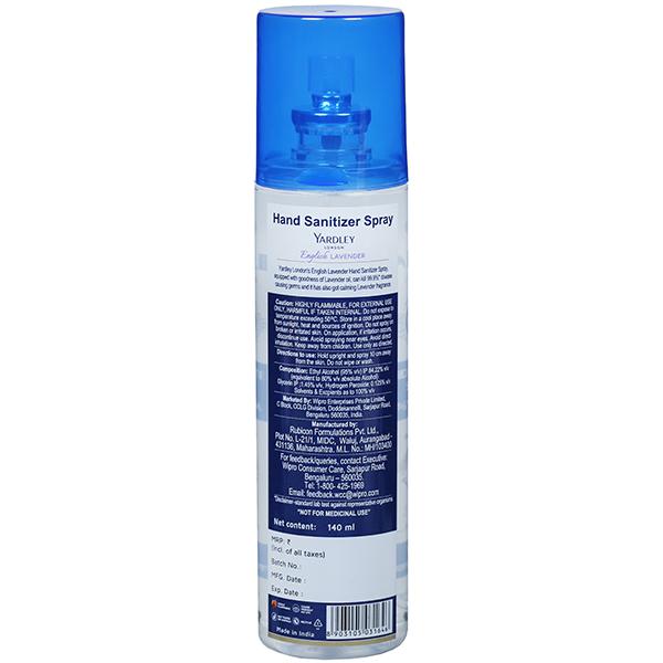 Buy Yardley London English Lavender Hand Sanitizer Spray 140 ml in