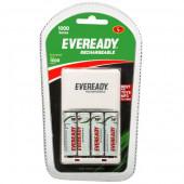 Eveready Rechargeable 1000 Series NIMH Charger & 4 Rechargeable AA HR6 Battery